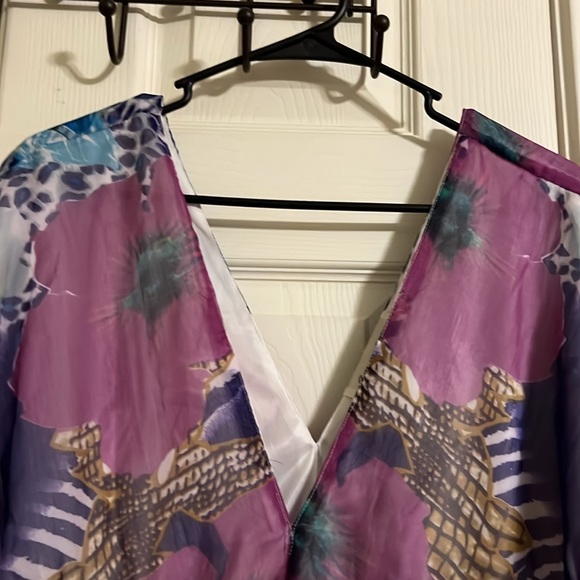 Jessica Taylor short sleeve sheer dress for women with built in lining. Size 3X - Picture 4 of 6